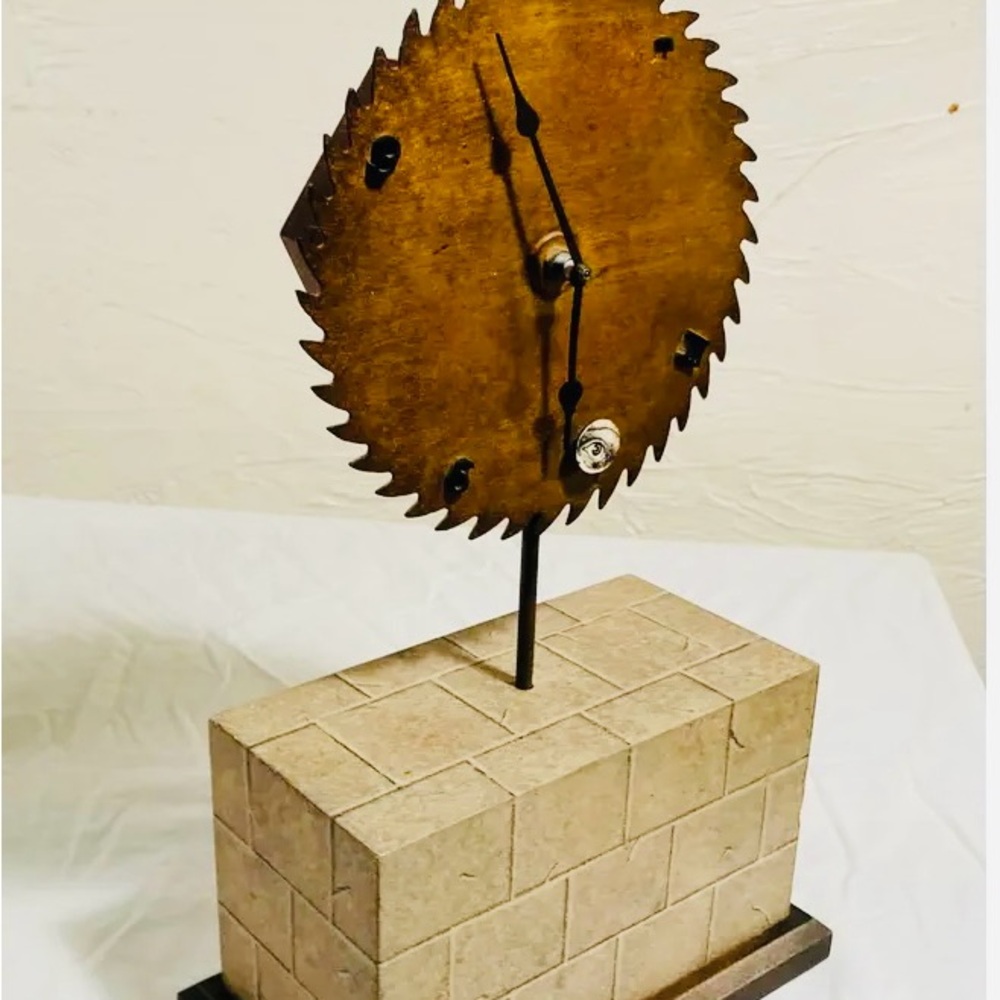 Artist Michael Mota prototype for mantle table clock Post Modern Brutalist style